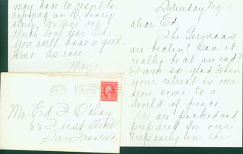 Mazie Cook O'Day; Edward Francis O'Day - Ms Letter by Mazie Cook O'Day to Edward O'Day, July 2, 1916. Re: Letter from Edward O'Day's Wife; Family Matters