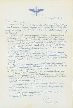Item #63-4601 MS Letter by Thomas O'Day to Mazie O'Day, May 24, 1943. RE: Letter is from the son...