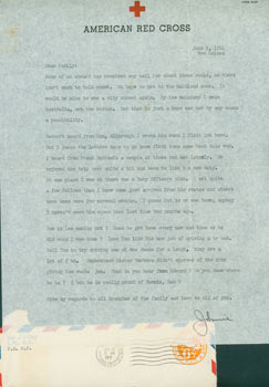 Item #63-4603 MS Letter by John O'Day to Mazie O'Day & family, June 9, 1944. John O'Day