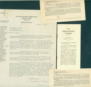 Item #63-4615 Typed Form Letter Signed by Michael Williams on New Review Association letterhead...