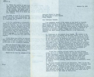 Item #63-4759 Carbon copy of Typed Letter, Thomas Parkinson to Thomas F. Stovall, October 31,...