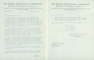 Item #63-4764 TLS Donald S. Carne-Ross to Thomas Parkinson, January 1, 1958. RE: the BBC's Third...