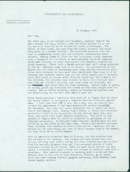 Item #63-4778 TLS Lawrence A. Harper to Thomas Parkinson, December 17, 1957. RE: Cocteau, PMLA,...