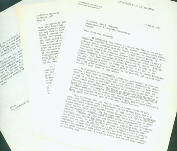 Item #63-4783 TL Thomas Parkinson to Professor John R. Whinnery, March 16, 1965. RE: Obscenity in Literature. Thomas Francis Parkinson, 1920 - 1992, UC Berkeley Professor.
