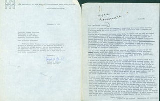 Item #63-4802 TLS Joseph B. Zavadil to Parkinson, Nov. 3, 1969 & Carbon copy of Typed Letter...