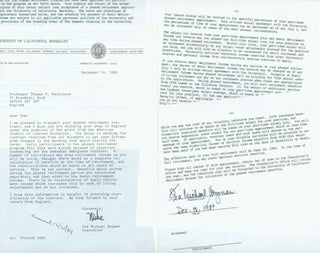 Item #63-4823 TLS Ira Michael Heyman to Thomas Parkinson, December 14, 1984, & related paperwork....