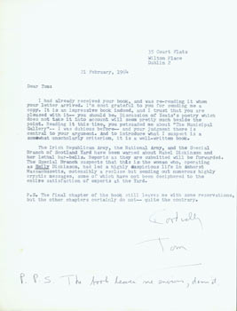 Item #63-4837 TLS Thomas Parkinson to Tom [Collins?], February 21, 1964. RE: IRA, Emily...