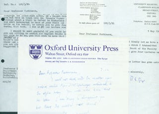 Item #63-4854 Correspondence from Oxford University to Thomas Parkinson, 1969. RE: Parkinson's...