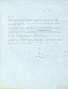 Item #63-4872 TLS Albright to Parkinson, April 8, 1978. RE: Cornell Yeats editorship, Eliot's...