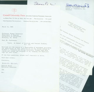 Item #63-4875 TLS Hause to Thomas Parkinson, March 12, 1985, & Contract signed by Parkinson &...