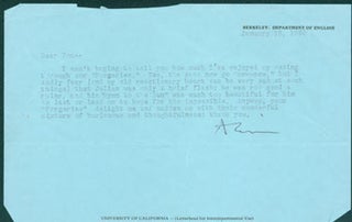Item #63-4962 TLS [Arthur Eugene Hutson] to Thomas Parkinson, January 19, 1980. RE: "Forgeries."...