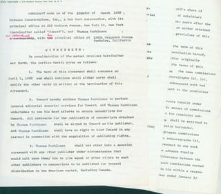 Item #63-4988 Signed Contract between Coward-McCann & Thomas Parkinson, March 25, 1960. Inc...