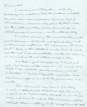 Item #63-5047 ALS Thomas Parkinson to his wife, Ariel Reynolds Parkinson, [1964]. RE: the baby...