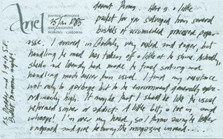 Item #63-5093 ALS Ariel Reynolds Parkinson to her husband Thomas Parkinson, January 30, 1985. RE:...