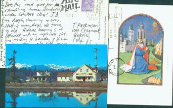 Item #63-5099 Three Postcards, ALS Ariel Reynolds Parkinson to her husband Thomas Parkinson, 1969-1974. Ariel Reynolds Parkinson, 1926 - 2017.