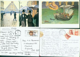 Item #63-5168 Post cards (4) from Kathy Parkinson (Eckhouse) to her father Thomas Parkinson 1984...