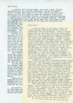 Item #63-5175 TLS to Ariel Reynolds Parkinson from correspondent [Herm?], [ca. 1984?], (with a...