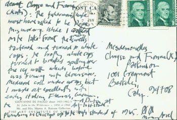 Item #63-5180 Post Card ALS by Ariel Reynolds Parkinson, to her family, January 2, 1973. Ariel Reynolds Parkinson.