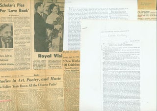 Item #63-5196 Miscellaneous Press Clippings, Book Reviews, Offprints & other Academic-related...