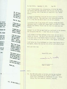 Item #63-5273 TLS James K. Maaske to Herb Yellin, September 25, 1985, plus copies of related...