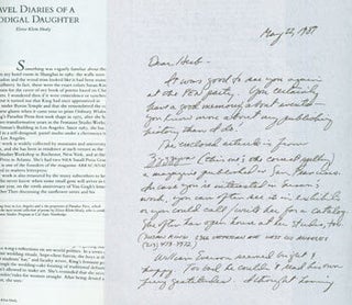Item #63-5295 ALS Eloise Klein Healy to Herb Yellin, May 22, 1989, with photocopy of Eloise Klein...