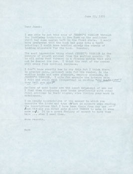 Item #63-5318 Draft of typed letter to James Purdy from Herb Yellin with MS corrections in...