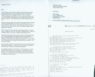 Item #63-5548 TLS Charles Hansen to Herb Yellin, September 10, 1996. RE: Bruce Embree's poetry....