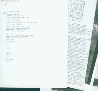Item #63-5551 TLS Ruth Alben to Herb Yellin, 14 January, 1984. RE: Ray Bradbury speaking...