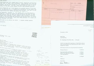 Item #63-5562 Correspondence Involving Dispute Over Printing (by Castle Press) of The Hollow Man...
