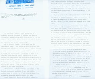 Item #63-5584 TLS Cover Letter Charles Michaud to Herb Yellin, along with a three page essay. RE:...