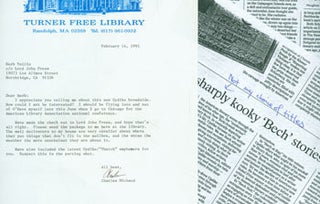 Item #63-5589 TLS Charles Michaud to Herb Yellin, along with photcopies of article on John...
