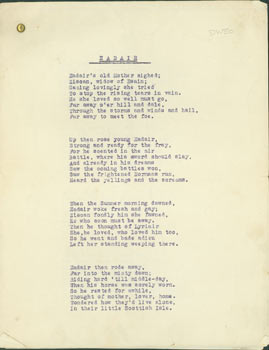 Item #63-5616 Eadair. (Original Typescript. Poetry.). James Howard Wellard