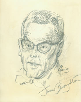 Item #63-5623 James Broughton. Pencil Sketch. Signed by Artist & Subject. Eurig?, San Francisco North Beach Sketch Artist.