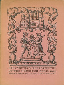 Item #63-5662 Prospectus And Retrospectus Of The Nonesuch Press 1932. Nonesuch Press