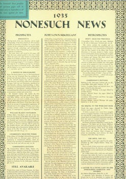 Item #63-5667 1935 Nonesuch News. Nonesuch Press