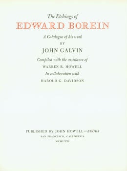 Item #63-5697 Prospectus for The Etchings of Edward Borein: A Catalogue of his work by John...