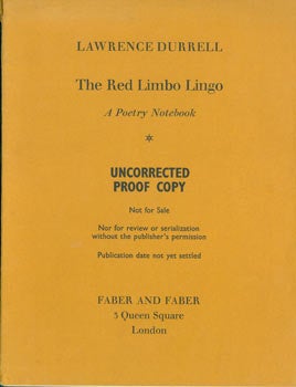 Item #63-5733 The Red Limbo Lingo. A Poetry Notebook. Signed Uncorrected Proof, signed by...