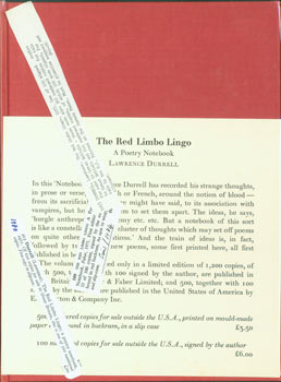Item #63-5735 The Red Limbo Lingo. Limited Edition, Numbered 46 of 100, Autographed by Author. Signed First Edition. Lawrence Durrell.