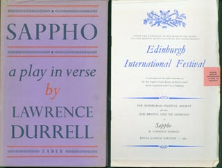 Item #63-5773 Sappho. A Play In Verse. Signed by Jeremy Mallinson inside cover. First Edition....