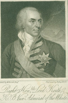 Item #63-5919 Engraving: Right Honorable Lord Keith, K. B. European Magazine, Ridley, Holl, After Mather Brown, engrav.