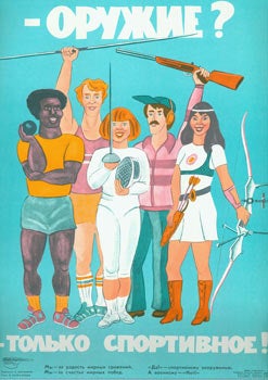 Item #63-6018 Weapons? Only For Sports. Poster Related to the 12th World Festival of Youth and...