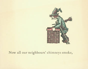 Item #63-6089 Now All Our Neighbours' Chimneys Smoke. Poem by George Wither within. Philip Reed, Chicago.