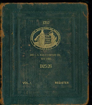 Item #63-6148 Lloyd's Register Of Shipping. United With the Underwriter's Registry for Iron Vessels in 1885. From 1st July, 1925, to the 30th June, 1926. Vol. I. Steamers and Motorships, Sailing Vessels, Trawlers and other Fishing Vessels, also List Of Ship Owners, &c. Includes details of ships, including cargo, size & weight of ships, departure and arrival times hand-stamped in columns and other shipping information. Lloyd's Of London, C. G. Blake Compan, New York.