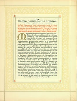 Item #63-6168 The Great Comforting Sermon. From The San Franciso Examiner. John Henry Nash, Book...