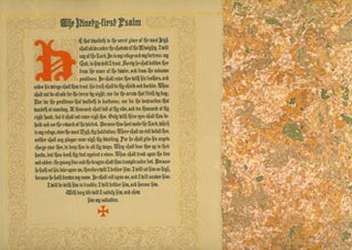 Item #63-6170 The Ninety-first Psalm. Printed by John Henry Nash for his friends. One of 210...