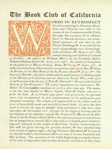 Item #63-6181 Words In Retrospect: our first meeting in nineteen hundred and thirteen was held in...