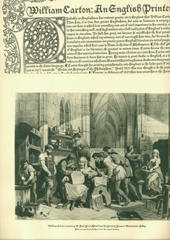 Item #63-6183 William Caxton: An English Printer. [Printer's Proof Copy?]. John Henry Nash,...