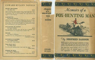 Item #63-6209 Memoirs Of A Fox-Hunting Man. Dust Jacket for Original First Edition. Siegfried...