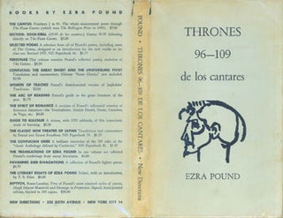 Item #63-6217 Thrones 96 - 109 de los cantares. Dust Jacket for Original American First Edition....