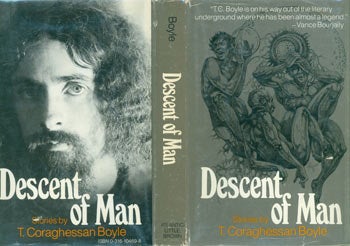 Item #63-6235 Descent Of Man: Stories. Dust Jacket for First Edition with price ($9.95) listed on flap inside cover, unclipped. T. Coraghessan Boyle, Gerry Hoover, illustr.